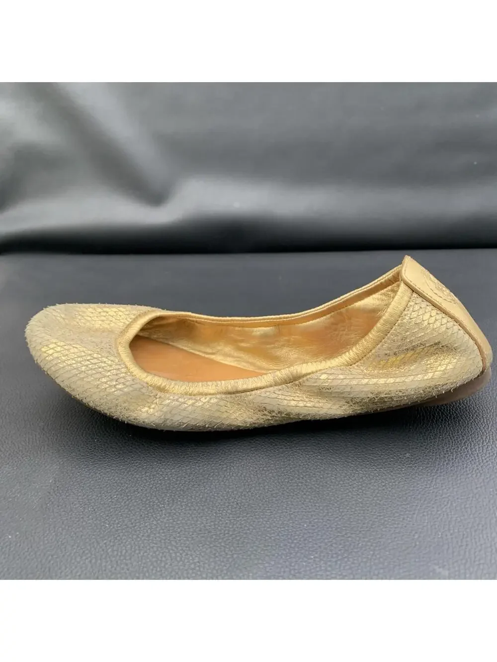 Tory Burch Gold Ballet Flats Sz 8 Womens
